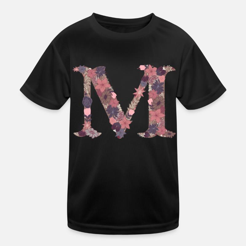 Blumenbuchstabe M Kinder Funktions-T-Shirt