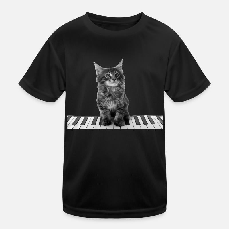 Mignon piano chat clavier pianiste T-shirt sport Enfant