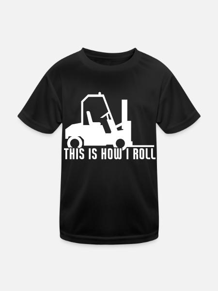 This is How I Roll Funny Forklift Operator - Kinder Funktions-T-Shirt - Schwarz - Vorne