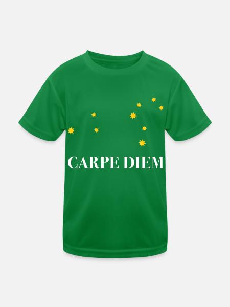 Carpe Diem nutze den Tag Sternbild Löwe Horoskop - Kinder Funktions-T-Shirt - Kelly Green - Vorne