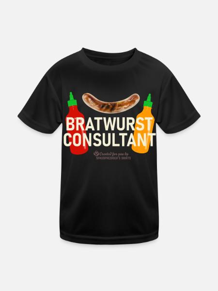 Grillspruch Bratwurst Consultant - Kinder Funktions-T-Shirt - Schwarz - Vorne