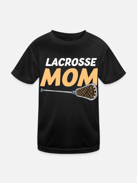 Lacrosse Mom Mother - Kinder Funktions-T-Shirt - Schwarz - Vorne