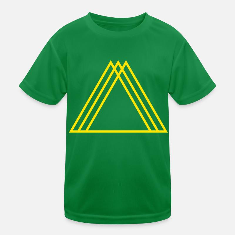Yellow Triangle Sacred Geometry Mountains Kids Functional T-Shirt
