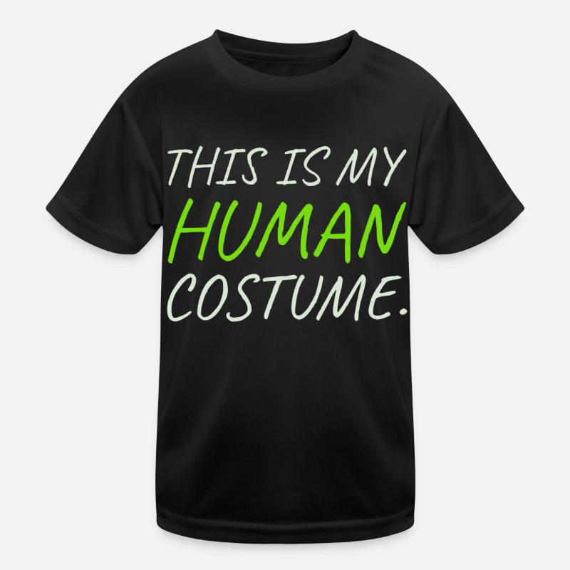 THIS IS MY HUMAN COSTUME *Happy Halloween* Kinder Funktions-T-Shirt