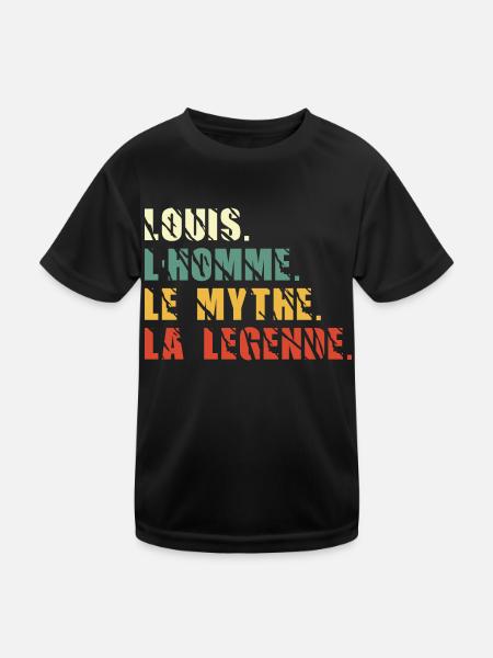 Louis l homme le mythe la légende - T-shirt sport Enfant - noir - Devant