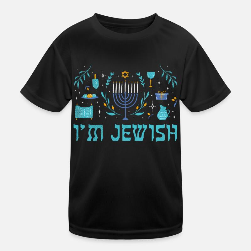 I'm Jewish Christmas Happy Hanukkah Pattern Kids Functional T-Shirt