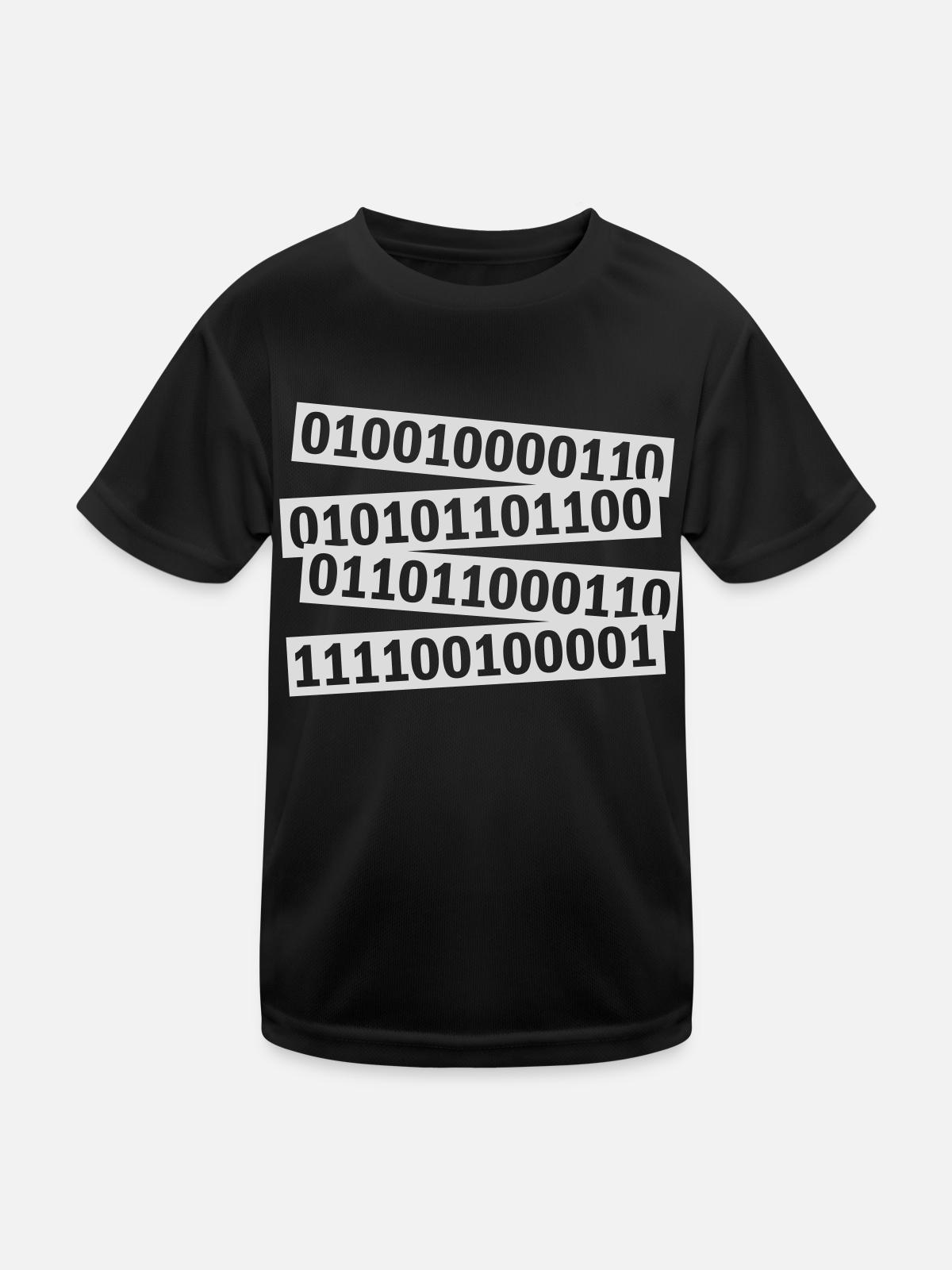 Binär Code Programm Sprache - Kinder Funktions-T-Shirt - Schwarz - Vorne