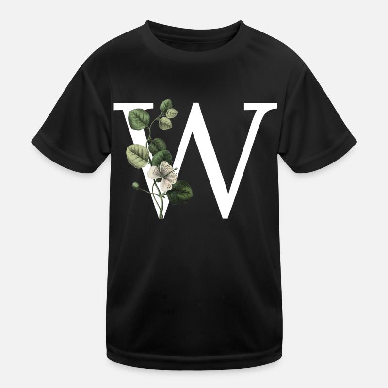 Grüner botanischer Buchstabe w Kinder Funktions-T-Shirt