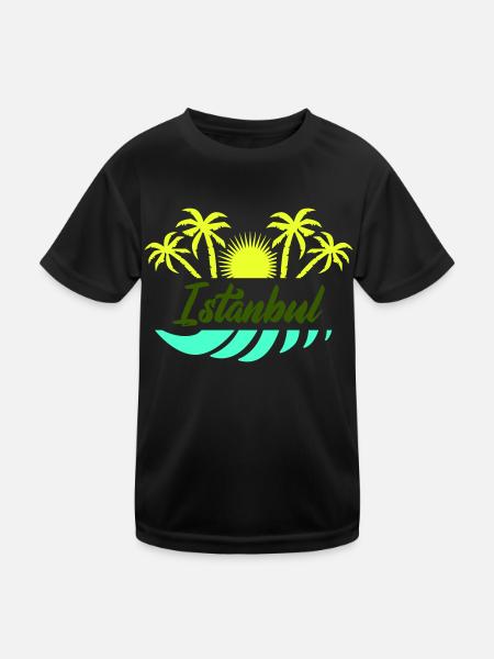 istanbul - Kinder Funktions-T-Shirt - Schwarz - Vorne