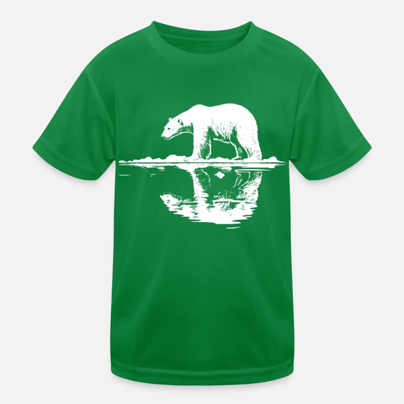Cool Eisbär Reflektion Silhouette Kinder Funktions-T-Shirt