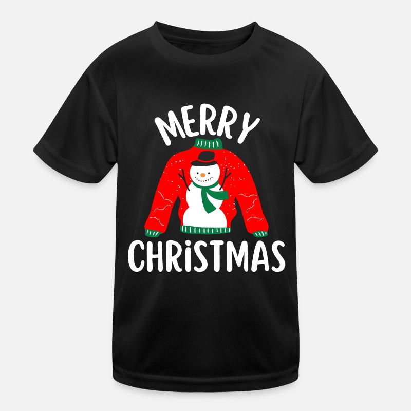 Frohe Weihnachten Schneemann Kinder Funktions-T-Shirt