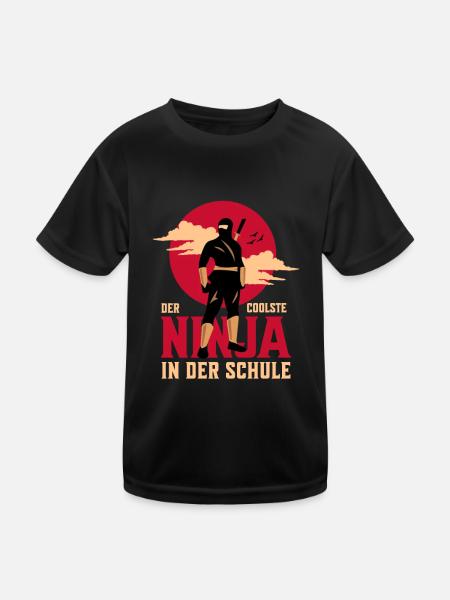 Der Coolste Ninja In Der Schule Ninja Karneval - Kinder Funktions-T-Shirt - Schwarz - Vorne
