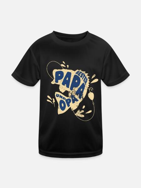 Bester Papa Und Opa Fischer Angler Fischerei Vater - Kinder Funktions-T-Shirt - Schwarz - Vorne