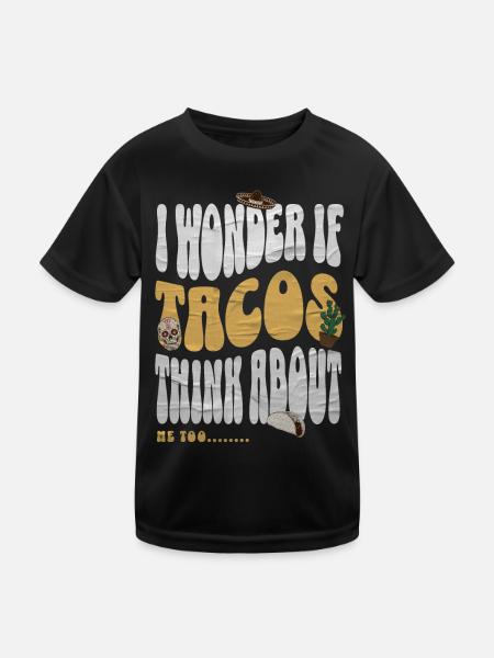 Taco - Kinder Funktions-T-Shirt - Schwarz - Vorne