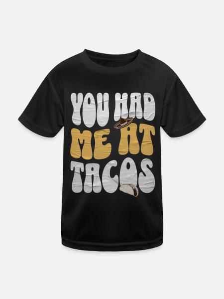 Taco - Kinder Funktions-T-Shirt - Schwarz - Vorne
