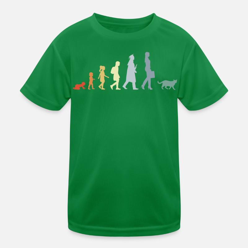 Evolution eines Katzenliebhabers Kinder Funktions-T-Shirt