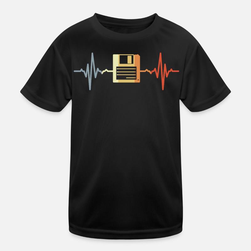 Retro Diskette EKG Kinder Funktions-T-Shirt