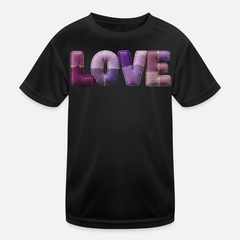 J’adore le look patchwork en tissu 3D en lettres T-shirt sport Enfant