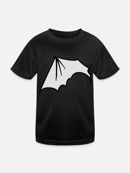 batwing_left - Kinder Funktions-T-Shirt - Schwarz - Vorne