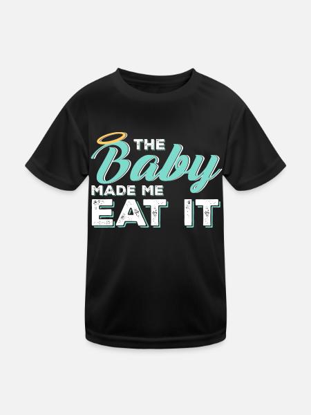 Femme enceinte alimentation - T-shirt sport Enfant - noir - Devant