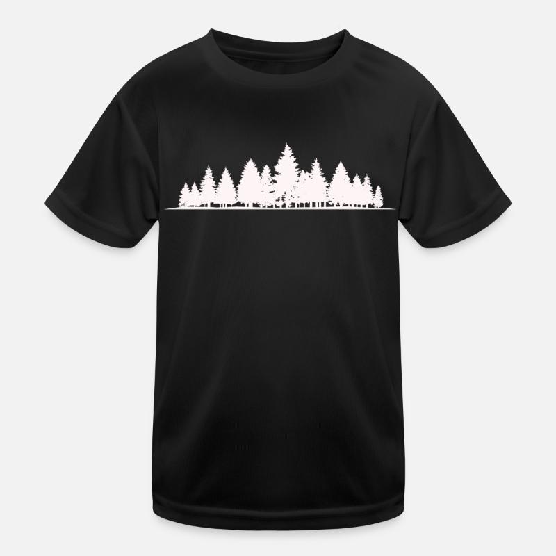 Wald Silhouette Bäume Kinder Funktions-T-Shirt