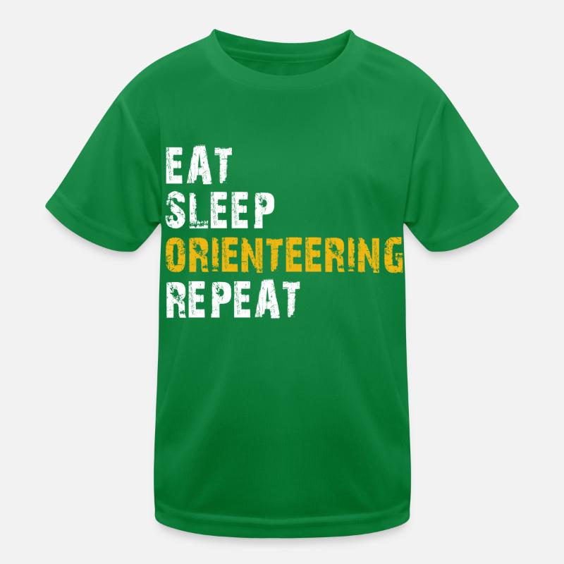 Essen Schlaf Orienteering Kinder Funktions-T-Shirt