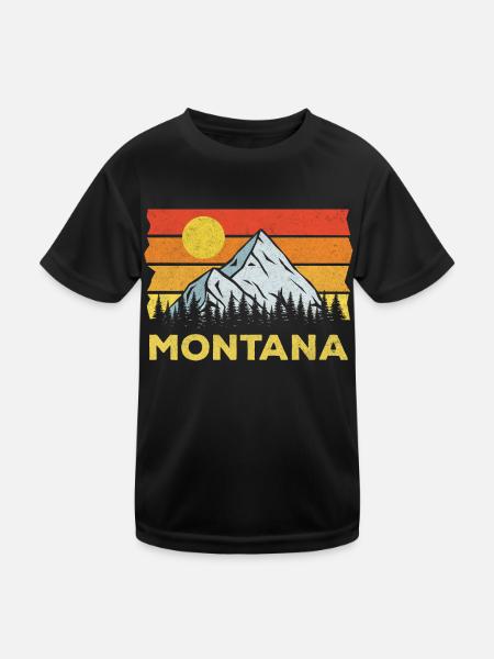 Natur Montana Design für stolze Montaner - Kinder Funktions-T-Shirt - Schwarz - Vorne