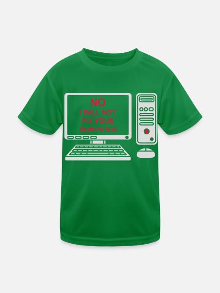 not fix your computer - Kids Functional T-Shirt - kelly green - Front