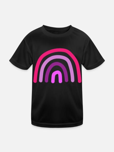 Pink rainbow - Kids Functional T-Shirt - black - Front