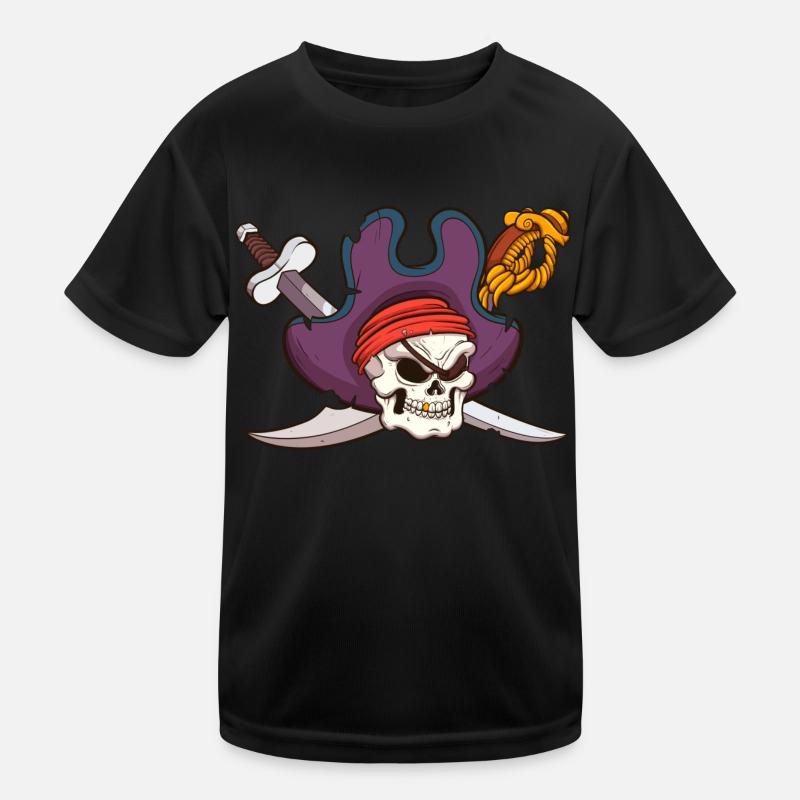 Piratenschädel Kinder Funktions-T-Shirt