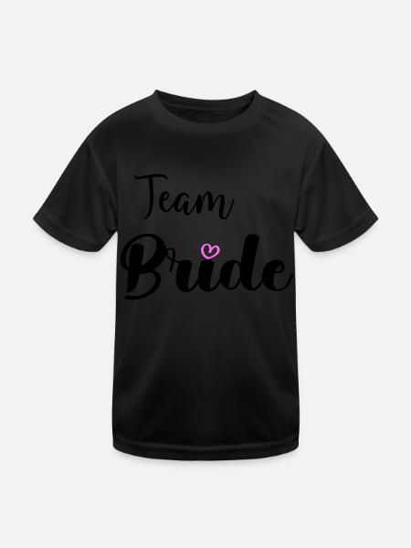 team bride - Kinder Funktions-T-Shirt - Schwarz - Vorne