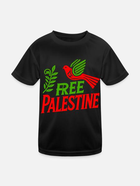 Free palestine - Kinder Funktions-T-Shirt - Schwarz