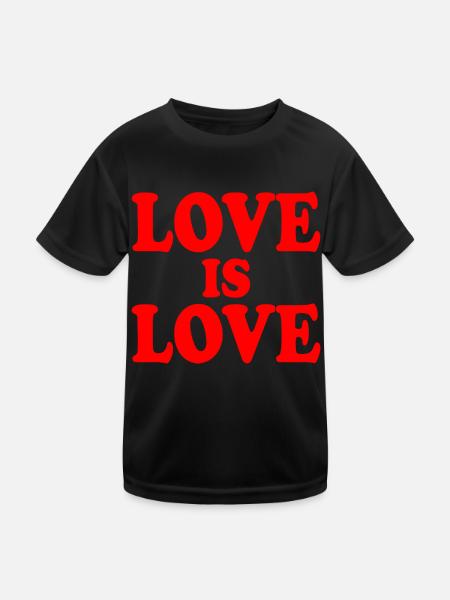Love is love - Kinder Funktions-T-Shirt - Schwarz - Vorne
