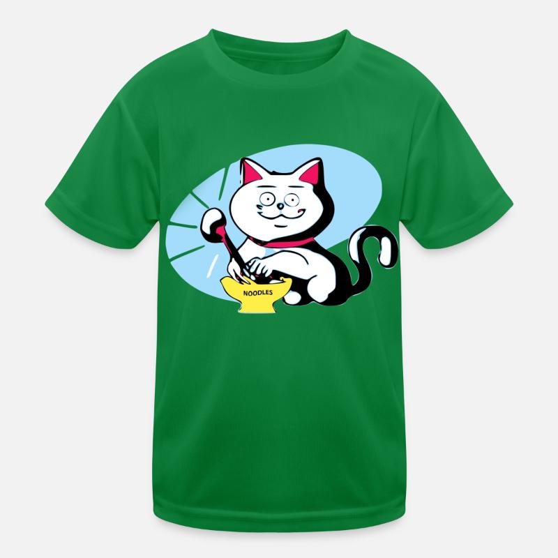 Cat and ramen Kids Functional T-Shirt
