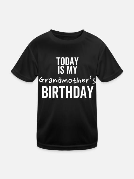 Today is My Grandmother's Birthday - Kids Functional T-Shirt - black - Front