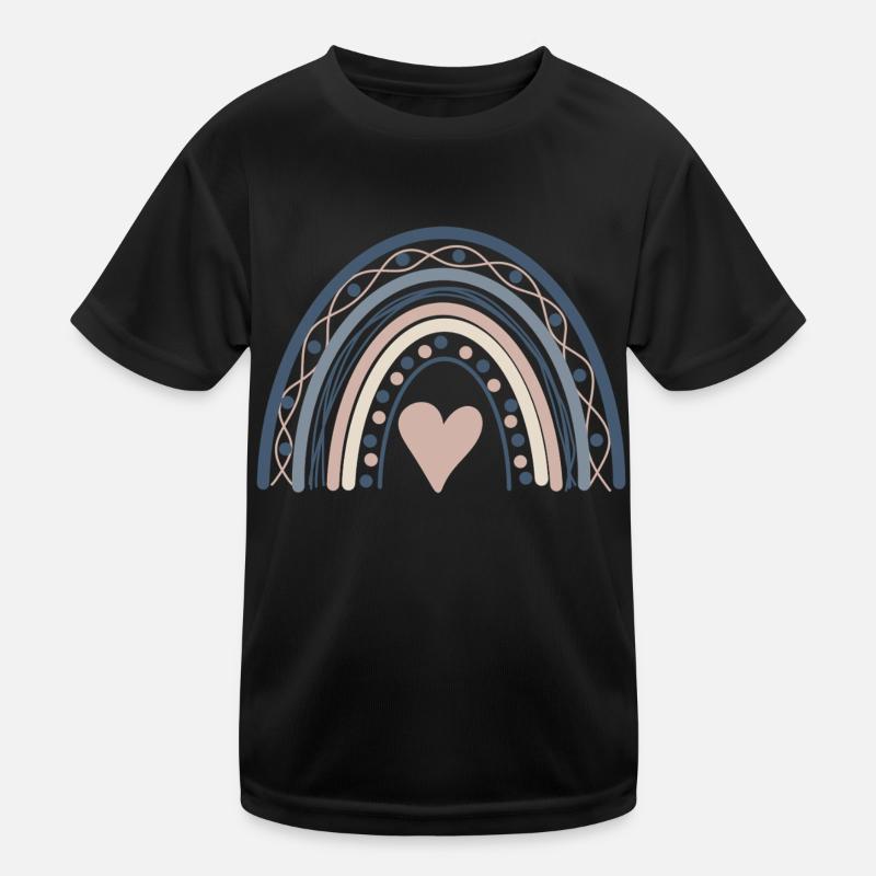 boho rainbow print rainbow neutral col Kinder Funktions-T-Shirt