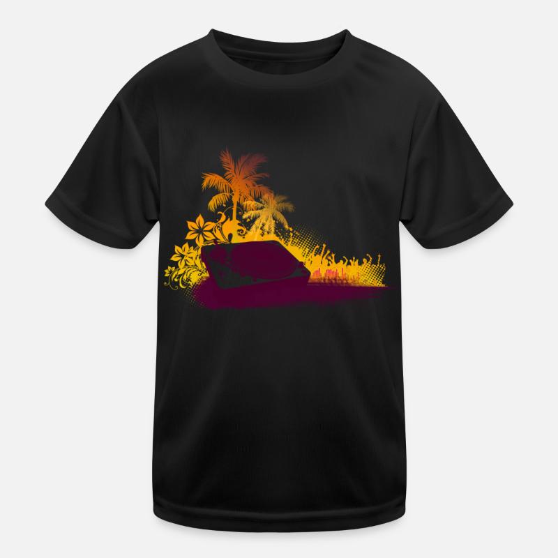 Turntable Beach DJ Kids Functional T-Shirt