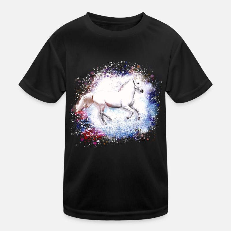 Schimmel, Pferd,weisses Pferd, Graffiti, Malerei - Kinder Funktions-T-Shirt - Schwarz
