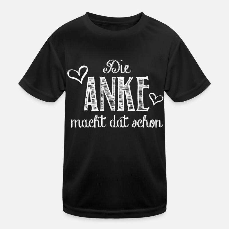 Anke - Kinder Funktions-T-Shirt - Schwarz