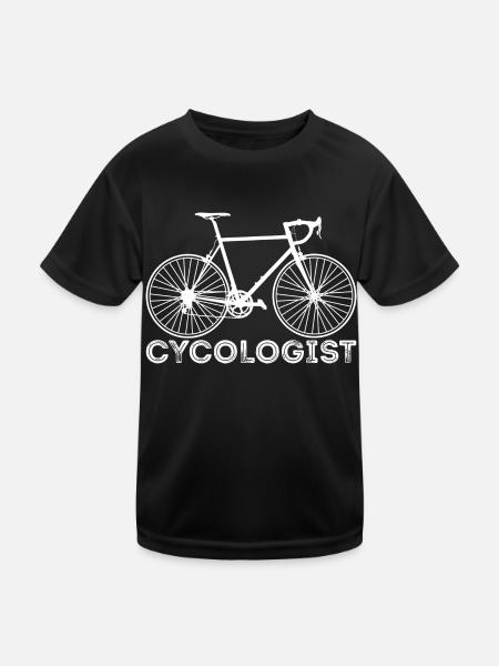Cycologist Rennrad Fahrrad Shirt Idee Geschenk - Kinder Funktions-T-Shirt - Schwarz - Vorne