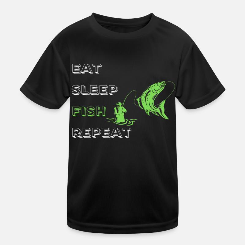 Eat Sleep Fish Repeat Kinder Funktions-T-Shirt