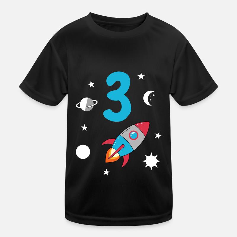 Birthday rocket and space Kids Functional T-Shirt