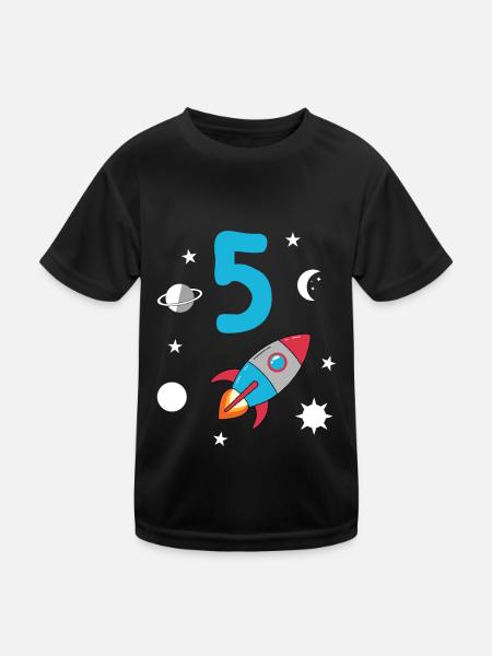 Astronaute de l’espace du 5e anniversaire - T-shirt sport Enfant - noir - Devant