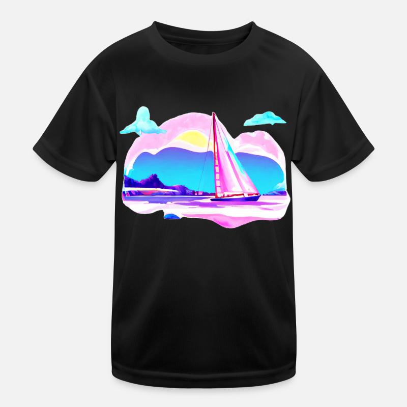 Sailing Sailing Sailing Sailing Sailing boat Kids Functional T-Shirt