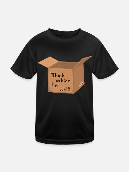 Think outside thebox - Kids Functional T-Shirt - black - Front