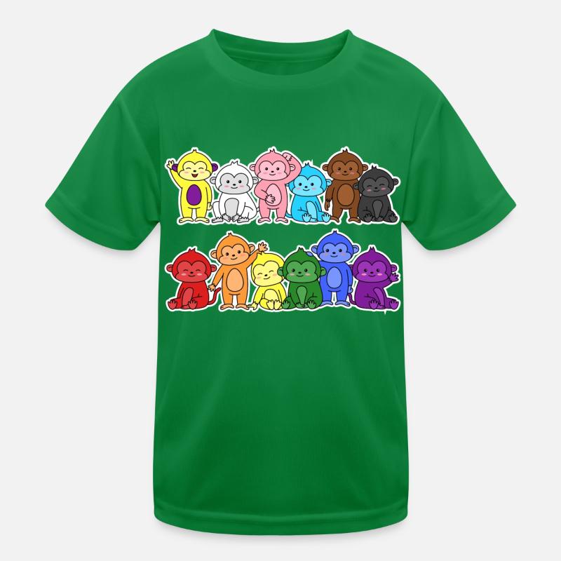 Pride Progress Flag Monkey for Equality T-shirt sport Enfant