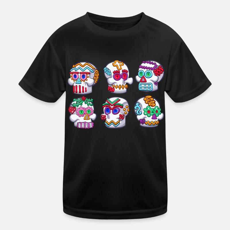 Sugar Skulls - Kids Functional T-Shirt - black