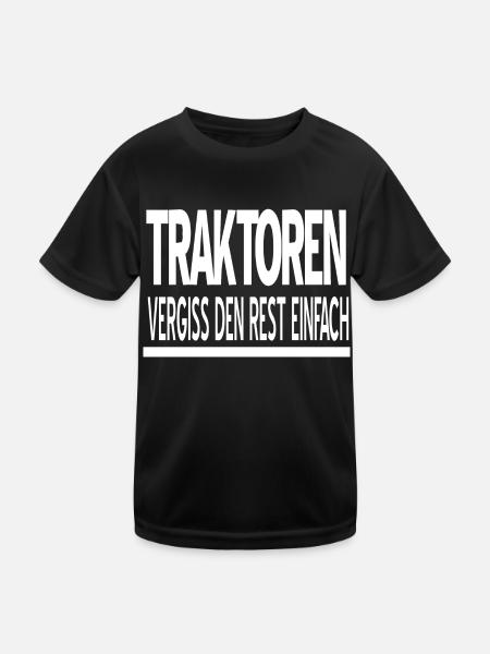 tractors - Kids Functional T-Shirt - black - Front
