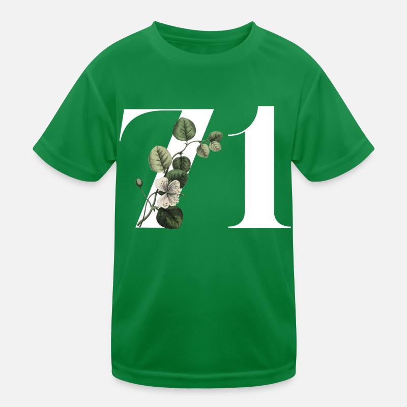 Nummer 71 Blumengrün - 71. Blumengeburtstag Kinder Funktions-T-Shirt