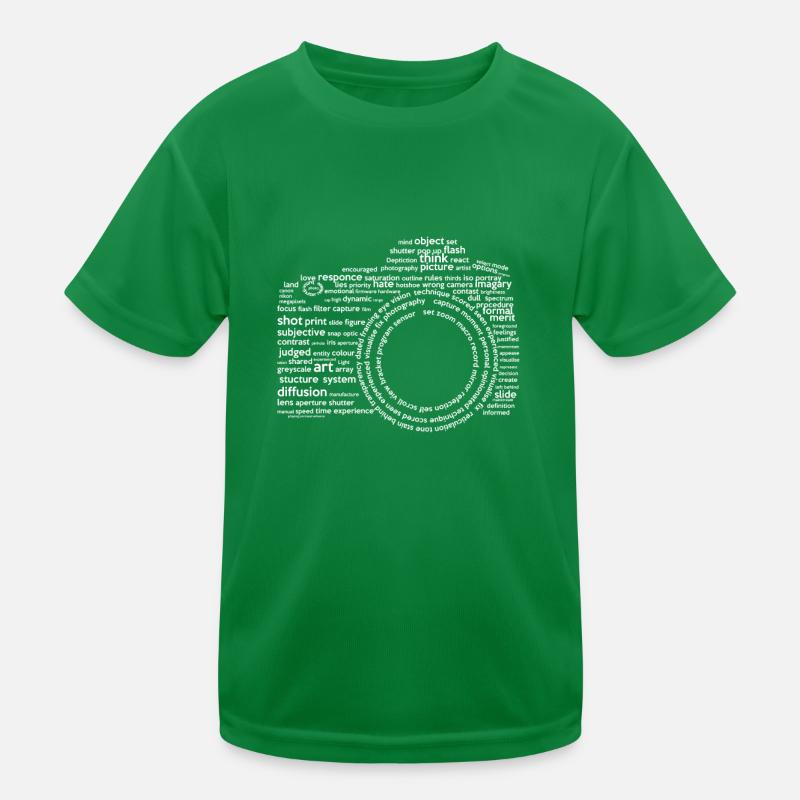 Kamera Typografie Weiß Kinder Funktions-T-Shirt